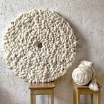 Панно на стену из шерсти мериноса Белый Круг  варинант исполнения - 1 | Loft Concept в Грозном