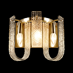 Бра с металлическим основанием золотого цвета и хрустальными подвесками Textured Glass варинант исполнения - 3 | Loft Concept в Грозном