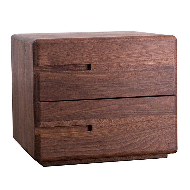 Прикроватный столик деревянный с 2-мя ящиками Moon Walnut Furniture Орех Прикроватный столик деревянный с 2-мя ящиками Moon Walnut Furniture Орех в Грозном | Loft Concept