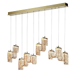 Подвесной светильник линейный с плафонами волнистой формы из фактурного стекла Big Wave варинант исполнения - 8 | Loft Concept в Грозном