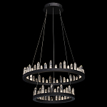 Люстра с двумя кольцами черного цвета с хрустальными элементами QUARTZ CRYSTAL варинант исполнения - 3 | Loft Concept в Грозном