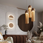 Бра круглое натуральная пробка с бахромой Natural Cork варинант исполнения - 5 | Loft Concept в Грозном