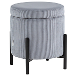 Серо-голубой пуф на черных ножках SANJAY варинант исполнения - 1 | Loft Concept в Грозном