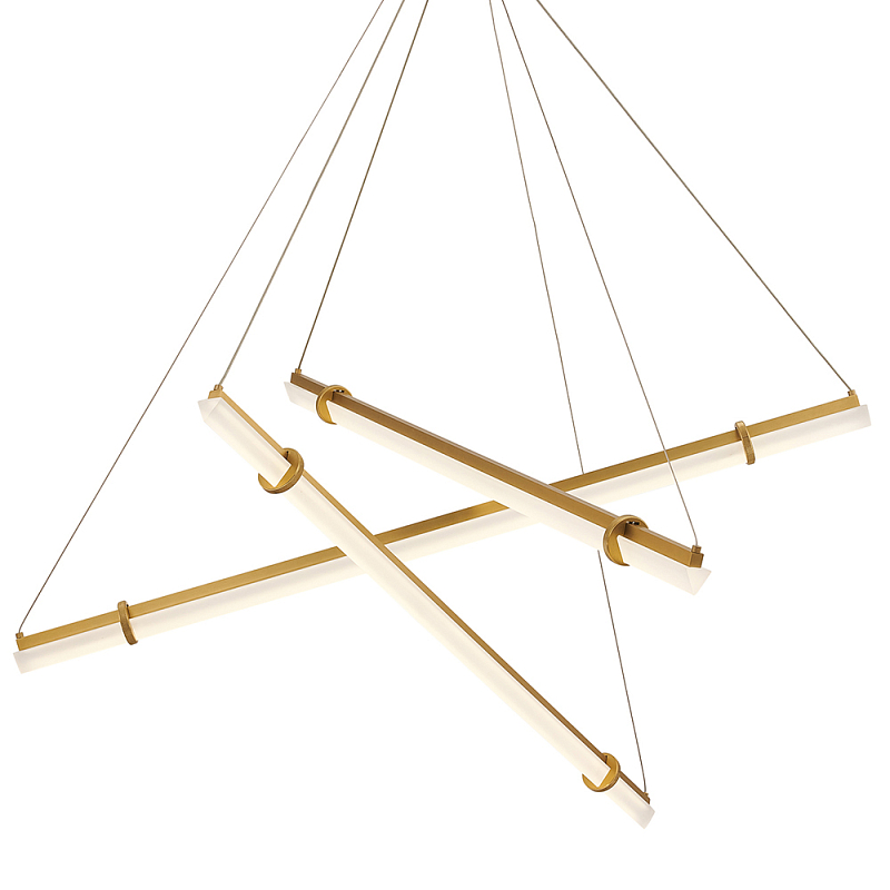 Светодиодная люстра Trumpet Tube Brass 107 Латунь Белый Светодиодная люстра Trumpet Tube Brass 107 Латунь Белый в Грозном | Loft Concept