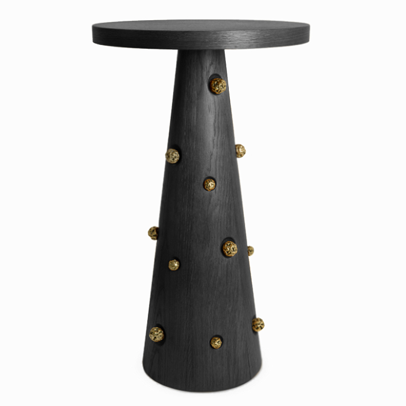 Приставной столик Okinawa Black Side table Черный Золотой в Грозном | Loft Concept 