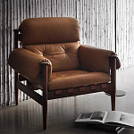 Кресло с деревянным каркасом и обивкой из натуральной кожи Medieval Furniture варинант исполнения - 1 | Loft Concept в Грозном