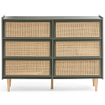 Комод с 6-ю ящиками из плетеного ротанга Remi Green Wicker Furniture варинант исполнения - 2 | Loft Concept в Грозном