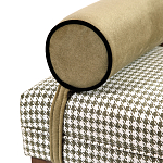 Банкетка Banquette PIED DE POULE с принтом гусиная лапка и бежевыми подлокотниками  варинант исполнения - 1 | Loft Concept в Грозном