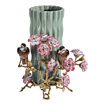 Ваза с птицами и цветами из фарфора с бронзовыми элементами Garden of Eden варинант исполнения - 1 | Loft Concept в Грозном