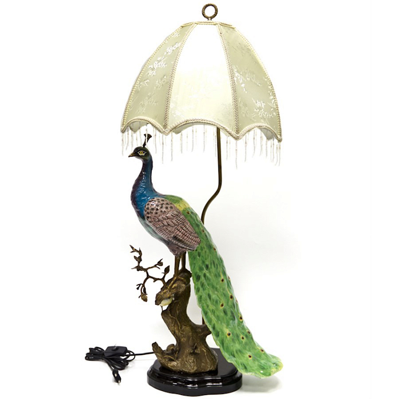 Настольная лампа Peacock Lamp Белый Зеленый Синий Бронза в Грозном | Loft Concept 
