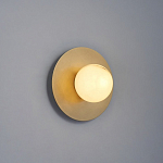 Бра круглое с плафоном из натурального камня на латунном основании Cryptocrystalline Stone варинант исполнения - 7 | Loft Concept в Грозном