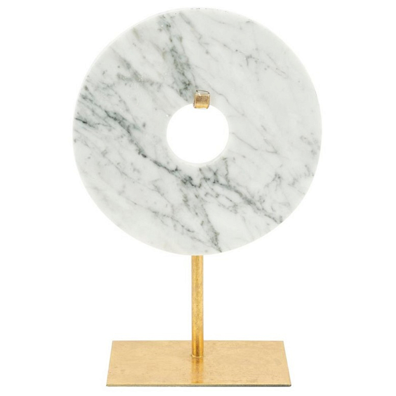Статуэтка Disk Marble Белый Мрамор Bianco Золотой в Грозном | Loft Concept 