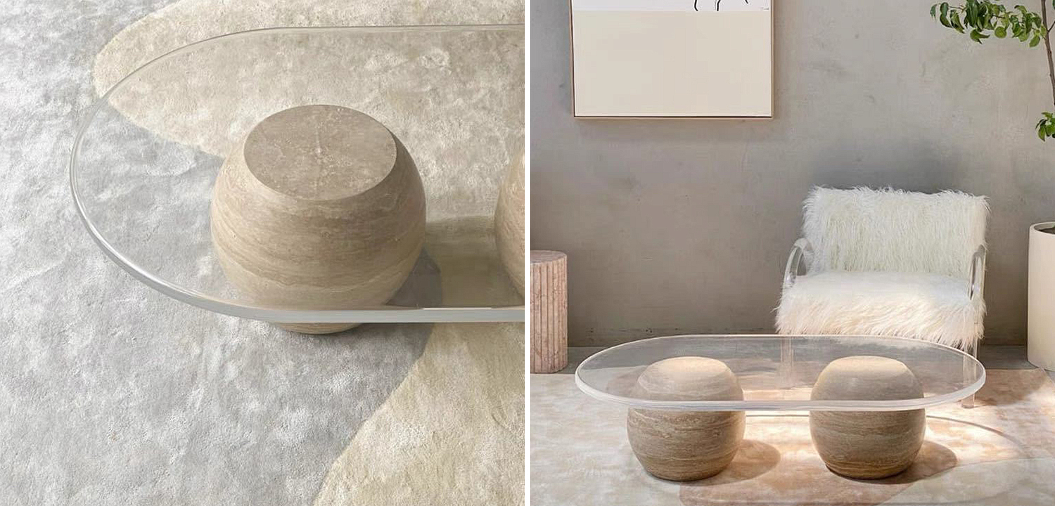 Кофейный стол Euan Travertine Coffee Table Кофейный стол Euan Travertine Coffee Table - Loft-Concept в Грозном