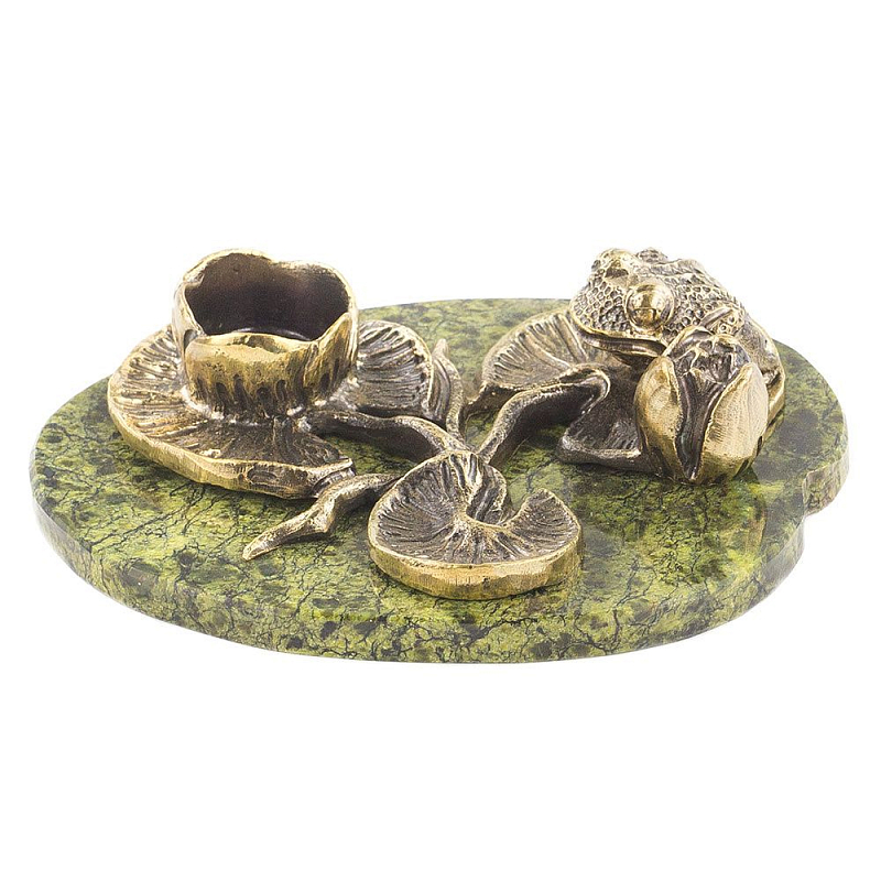 Подсвечник из бронзы и натурального камня змеевик Stone Candlestick Змеевик Бронза Подсвечник из бронзы и натурального камня змеевик Stone Candlestick Змеевик Бронза в Грозном | Loft Concept