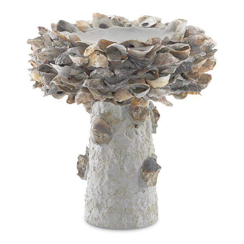 Статуэтка Oyster Shell Small Bird Bath Серый Статуэтка Oyster Shell Small Bird Bath Серый в Грозном | Loft Concept