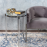 Приставной столик со стеклянной столешницей Deimos варинант исполнения - 6 | Loft Concept в Грозном