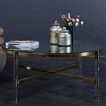 Кофейный столик со столешницей из стекла Crossy варинант исполнения - 6 | Loft Concept в Грозном