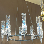 Люстра подвесная круглая с 8-ю цилиндрическими плафонами из стекла LIAISON варинант исполнения - 2 | Loft Concept в Грозном