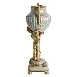 Ваза голубого цвета из фарфора с золотым растительным орнаментом и бронзовыми фигурками женщин Eden Garden porcelain and bronze варинант исполнения - 4 | Loft Concept в Грозном