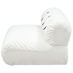 Двухместный диван без подлокотников белый с обивкой букле и ремешками из кожи Blaise Boucle Sofa варинант исполнения - 3 | Loft Concept в Грозном