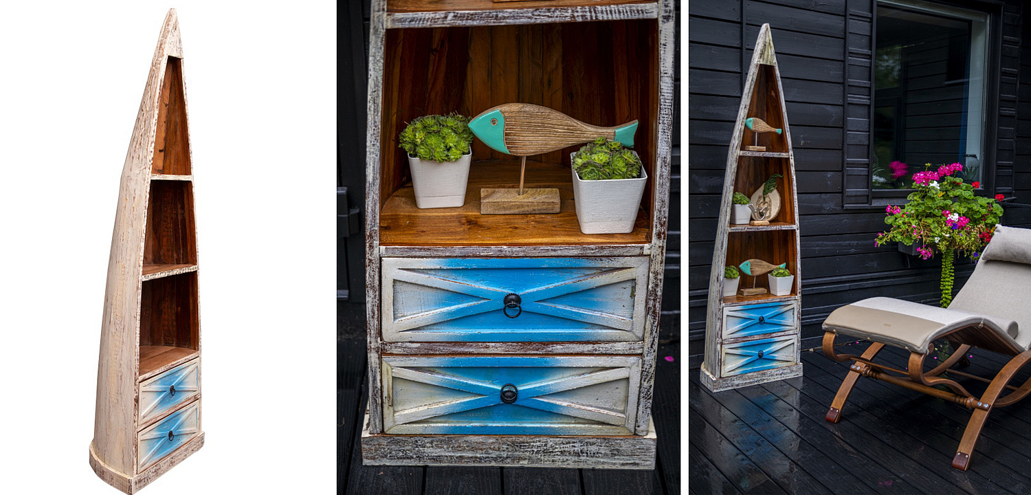 Стеллаж Old Boat White and Blue Стеллаж Old Boat White and Blue - Loft-Concept в Грозном