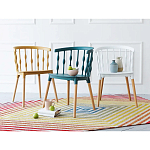 Пластиковый стул на ножках из массива бука Ferret Spiral White варинант исполнения - 9 | Loft Concept в Грозном