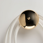 Бра с круглым золотистым основанием и белыми изогнутыми световыми линиями Luke Lampco Tracer Lamp варинант исполнения - 5 | Loft Concept в Грозном