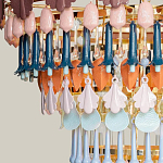 Люстра круглая с декором из разноцветных элементов в виде листьев Changing Seasons варинант исполнения - 5 | Loft Concept в Грозном