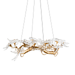 Люстра подвесная с прозрачными стеклянными птичками на ветвях Диаметр 80 см Serip Voa варинант исполнения - 1 | Loft Concept в Грозном