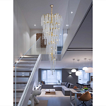 Люстра многоярусная с каркасом из металла и прозрачными подвесками FAIRYTREE Light варинант исполнения - 4 | Loft Concept в Грозном