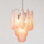 Современная Люстра Textured Glass Drops Chandelier Нежно розовые капли  варинант исполнения - 3 | Loft Concept в Грозном