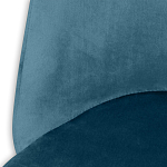 Барный стул со спинкой и металлической подставкой на 4-х деревянных ножках Синий Велюр Vendramin Chair варинант исполнения - 3 | Loft Concept в Грозном