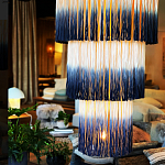 Люстра круглая трехъярусная из бахромы Indigo Gradient Braided Fringe варинант исполнения - 1 | Loft Concept в Грозном