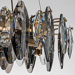 Люстра подвесная круглая с овальными подвесками из стекла дымчатого цвета Harlow Crystal Round варинант исполнения - 4 | Loft Concept в Грозном