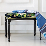 Банкетка из натурального бука черная с изображением птиц и цветов Blooming Birds2 варинант исполнения - 2 | Loft Concept в Грозном