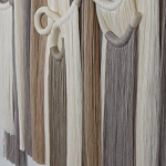 Настенный декор с бахромой белого и бежевого цвета Abstraction I варинант исполнения - 2 | Loft Concept в Грозном