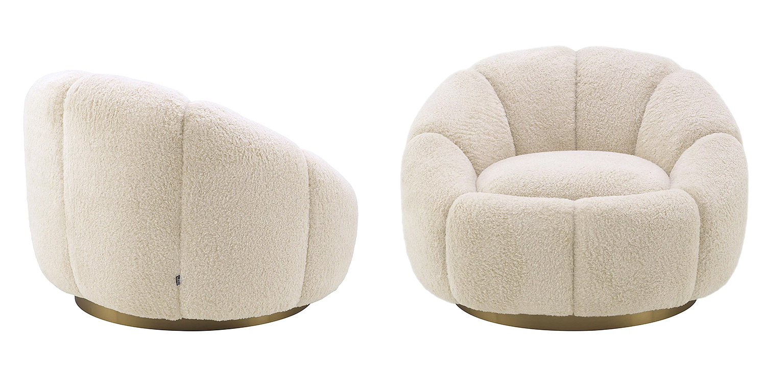 Кресло Eichholtz Swivel Chair Inger Brisbane Cream Кресло Eichholtz Swivel Chair Inger Brisbane Cream - Loft-Concept в Грозном