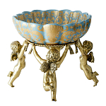 Чаша с орнаментом на бронзовых ножках в виде ангелов Eden Garden варинант исполнения - 3 | Loft Concept в Грозном