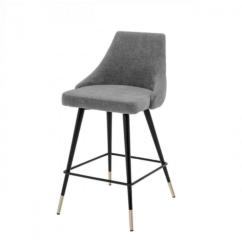 Полубарный стул Eichholtz Counter Stool Cedro Grey Серый Черный Латунь Полубарный стул Eichholtz Counter Stool Cedro Grey Серый Черный Латунь в Грозном | Loft Concept