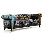 Диван в Лофт Честерфильд граффити из винтажной кожи GRAFFITI PARA Chesterfield варинант исполнения - 2 | Loft Concept в Грозном