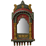 Настенное зеркало в резной раме из тропического дерева Carved Wood Mirror Colorful варинант исполнения - 1 | Loft Concept в Грозном