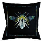 Подушка декоративная пчела сине-зеленый узор Ikat Pattern варинант исполнения - 1 | Loft Concept в Грозном