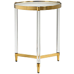 Золотой приставной столик с круглой стеклянной столешницей Weightless Table варинант исполнения - 1 | Loft Concept в Грозном