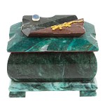 Шкатулка прямоугольная с зеркалом из натурального камня змеевик Stone Casket варинант исполнения - 2 | Loft Concept в Грозном