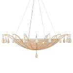 Люстра из деревянных бусин с подвесками в виде капель Wooden Beads варинант исполнения - 5 | Loft Concept в Грозном