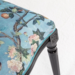 Стул из массива бука бирюзовый с изображением птиц в саду Turquoise Chinoiserie Bird Chair варинант исполнения - 4 | Loft Concept в Грозном