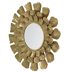 Зеркало круглое настенное в металлической раме Sunny Golden Petals варинант исполнения - 2 | Loft Concept в Грозном