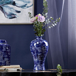 Ваза из фарфора сине-белого цвета Blue & White Ornament  варинант исполнения - 5 | Loft Concept в Грозном