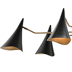 Люстра с 6-ю черными конусообразными плафонами Contrasting Lamps варинант исполнения - 1 | Loft Concept в Грозном
