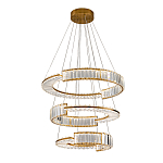 Светодиодная трехъярусная кольцевая люстра из хрусталя и стали с пультом для регулировки света Maude Crystal Light варинант исполнения - 2 | Loft Concept в Грозном